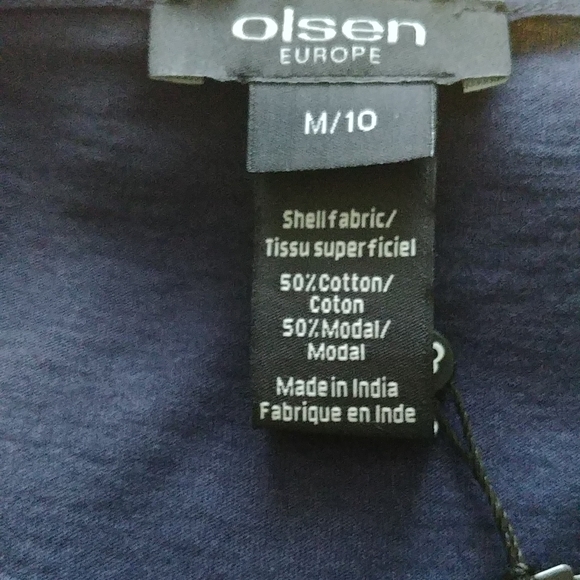 NWT "OLSEN" top, Size M, dark blue color - Picture 6 of 9